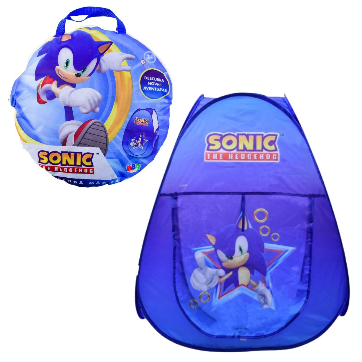 Barraca Tenda Mágica Infantil Sonic - Bbr Toys Barraca Tenda Mágica Infantil Sonic - Bbr Toys